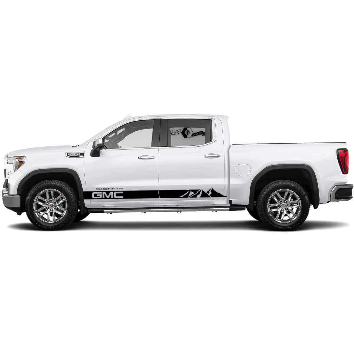 Kit adesivi in vinile con strisce laterali stile montagna per GMC Sierra