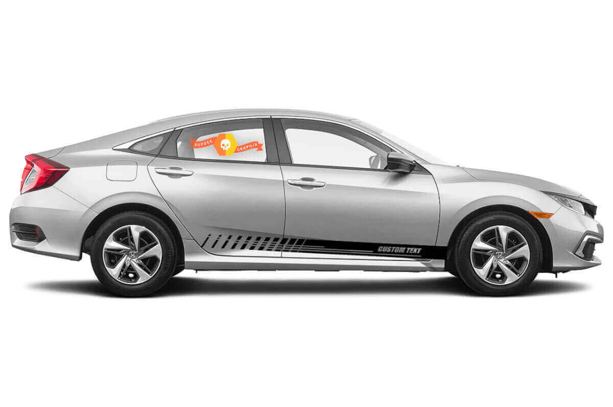 Kit adesivi in vinile con strisce laterali personalizzate da corsa per Honda Civic