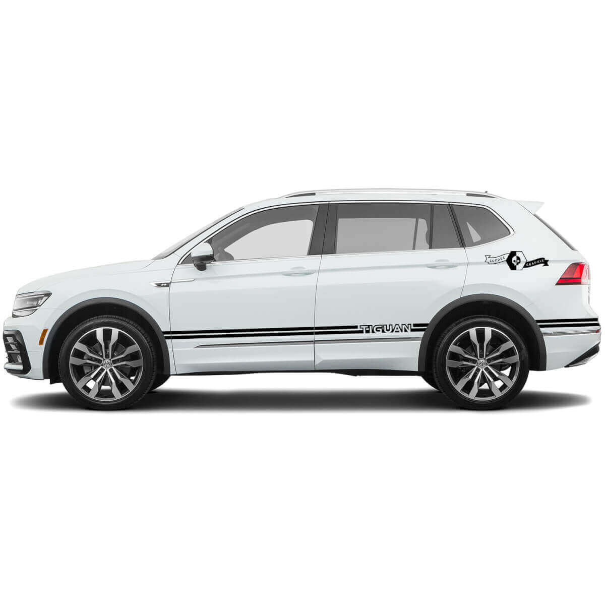 Kit adesivi in vinile con strisce laterali decorative per Volkswagen Tiguan