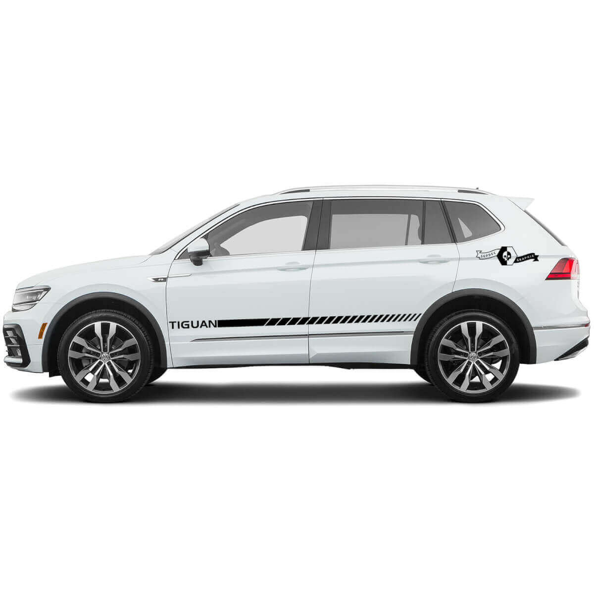 Kit Adesivi Vinile Strisce Laterali Stile Rally per Volkswagen Tiguan