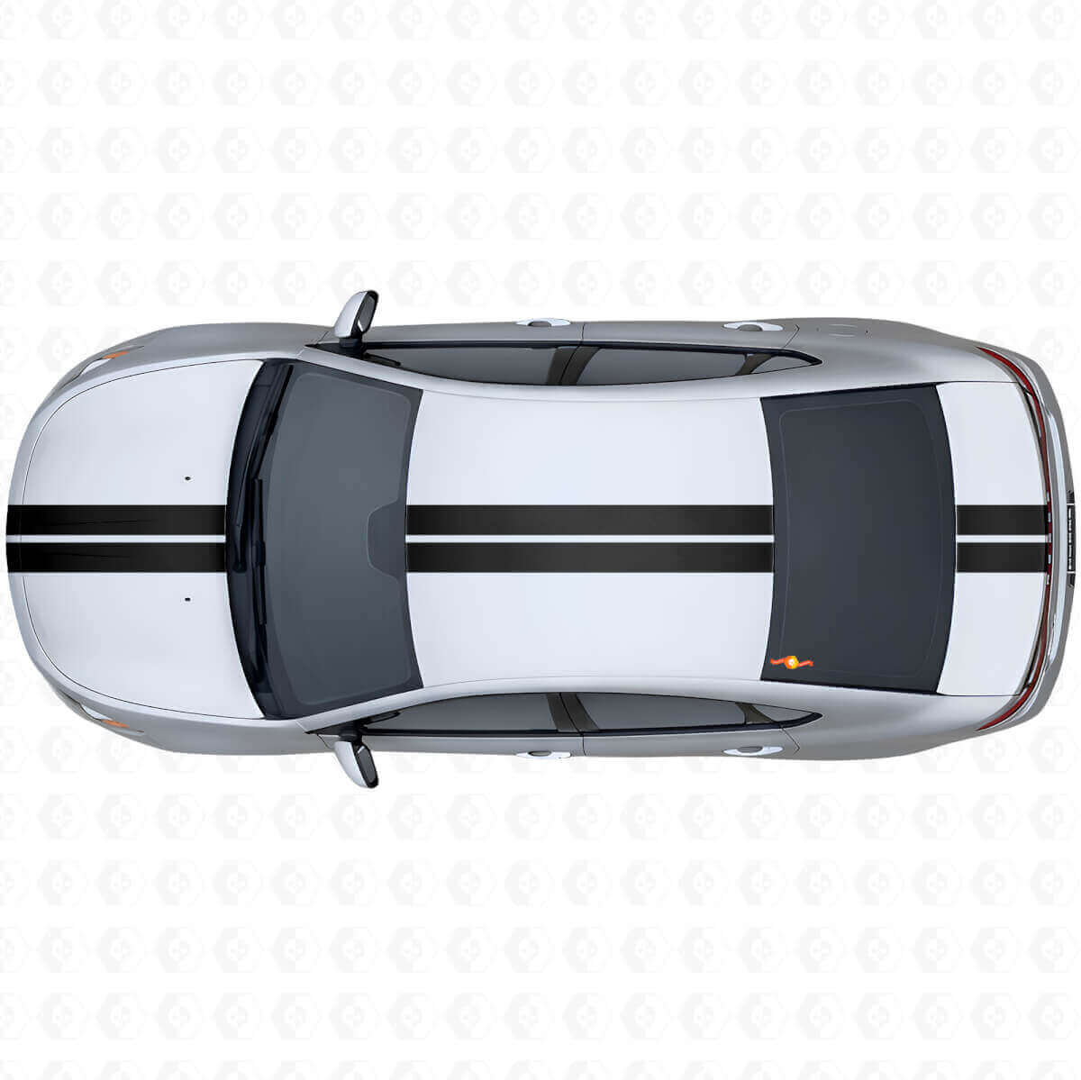 Kit adesivi in vinile con doppie strisce centrali a contorno per la parte superiore della fiancata per Dodge Dart 2013+