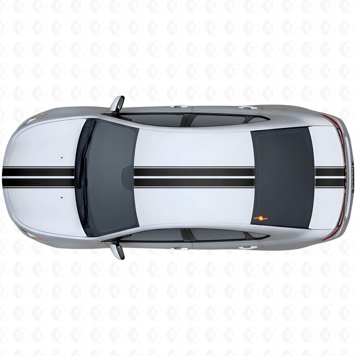 Kit adesivi vinile con doppie strisce a contorno superiore per Dodge Dart 2013+
