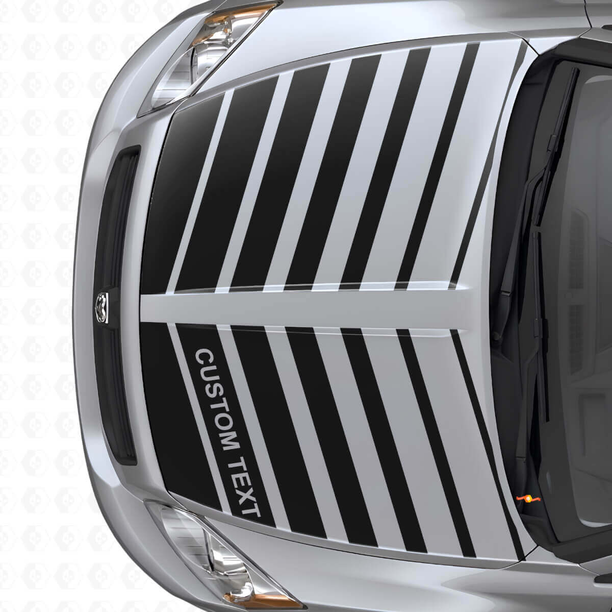 Set di Adesivi in Vinile a Strisce Dual Strobo Personalizzate per Cofano Dodge Caliber 2007+