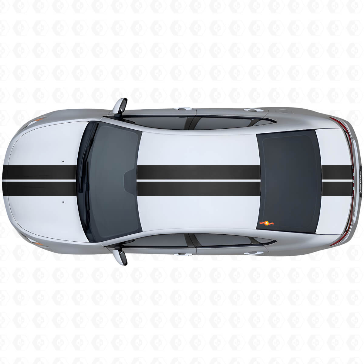 Kit adesivi in vinile con strisce doppie anteriori superiori e posteriori per Dodge Dart 2013+