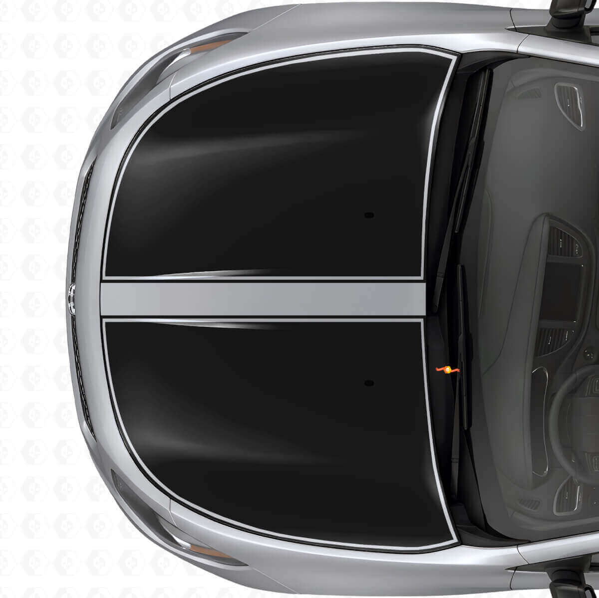 Set di Adesivi in Vinile con Strisce Nere a Contorno per Cofano per Dodge Dart 2013+