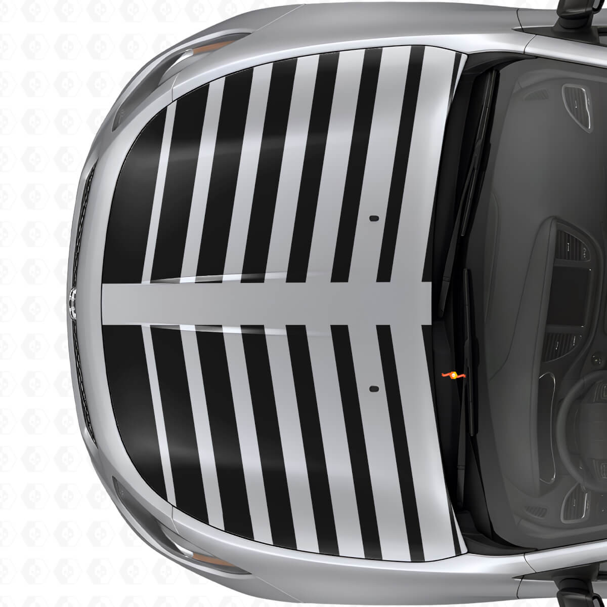 Set di Adesivi in Vinile con Doppio Strobo per Cofano per Dodge Dart 2013+