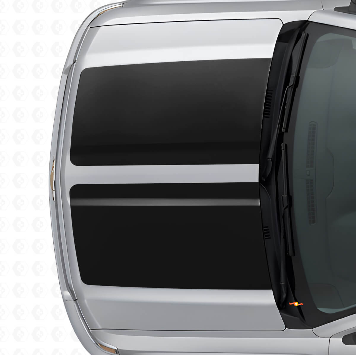 Kit Adesivi in Vinile Doppie Strisce Larghe per Cofano e Portellone per Chevrolet Silverado 2014-15