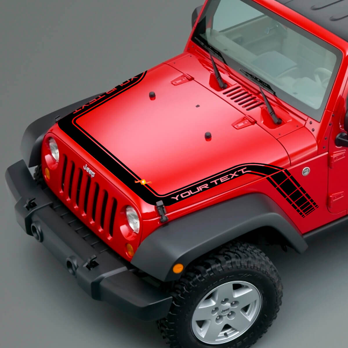 Adesivo in vinile a strisce a scacchi per cofano e parafango per Jeep Wrangler Gladiator