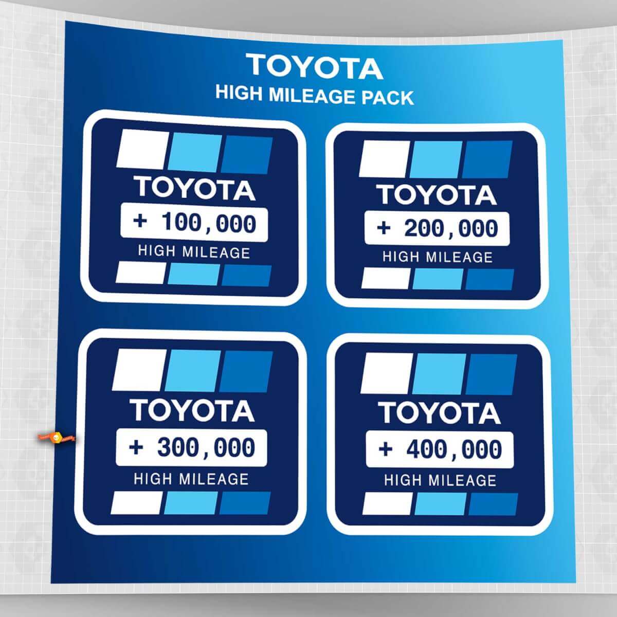 Toyota High Mileage Heritage Blue Retro Vintage Adesivi Set Decalcomanie Grafiche