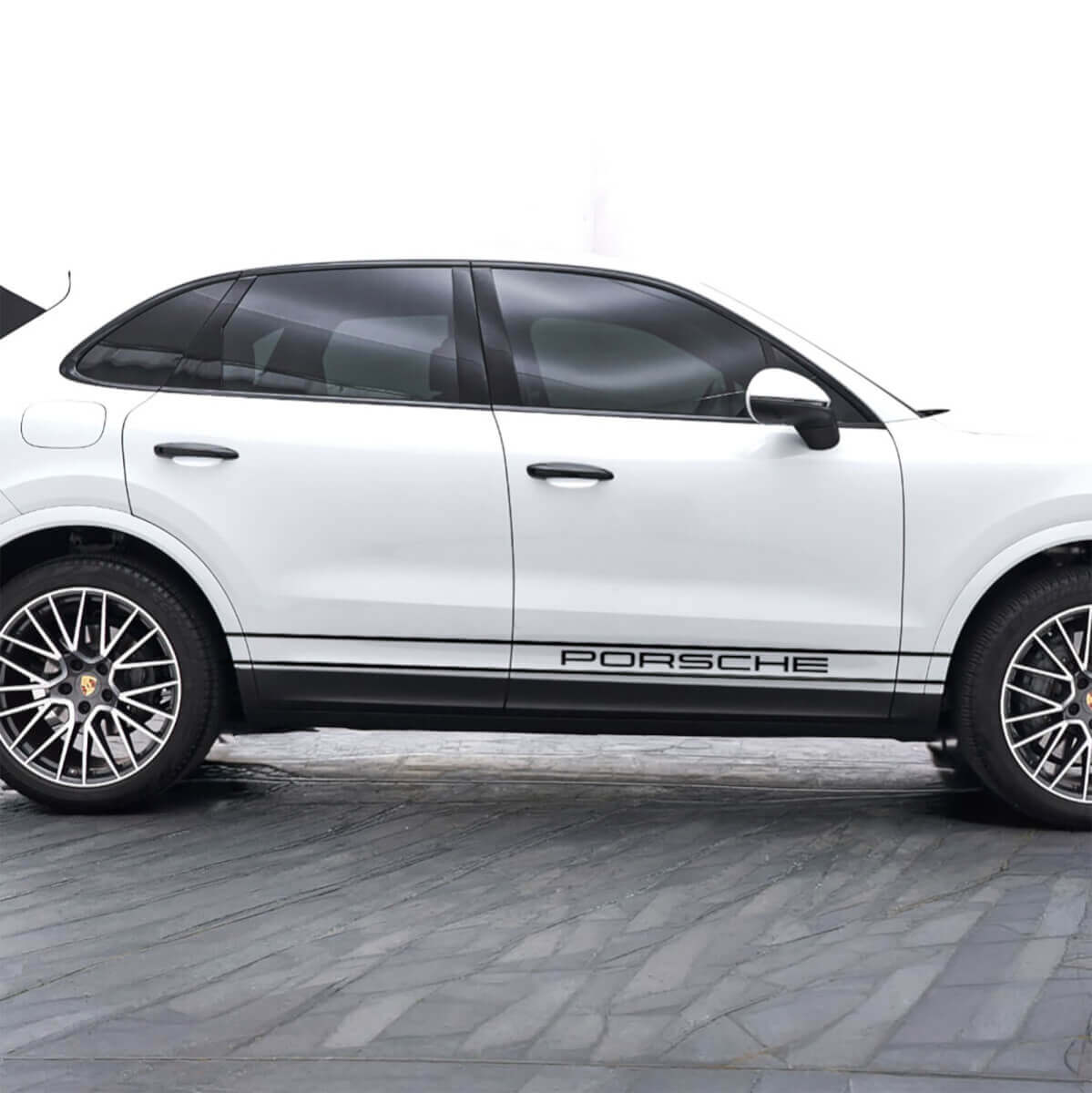 Adesivo in vinile per porta laterale PORSCHE con doppia striscia per Porsche Cayenne
