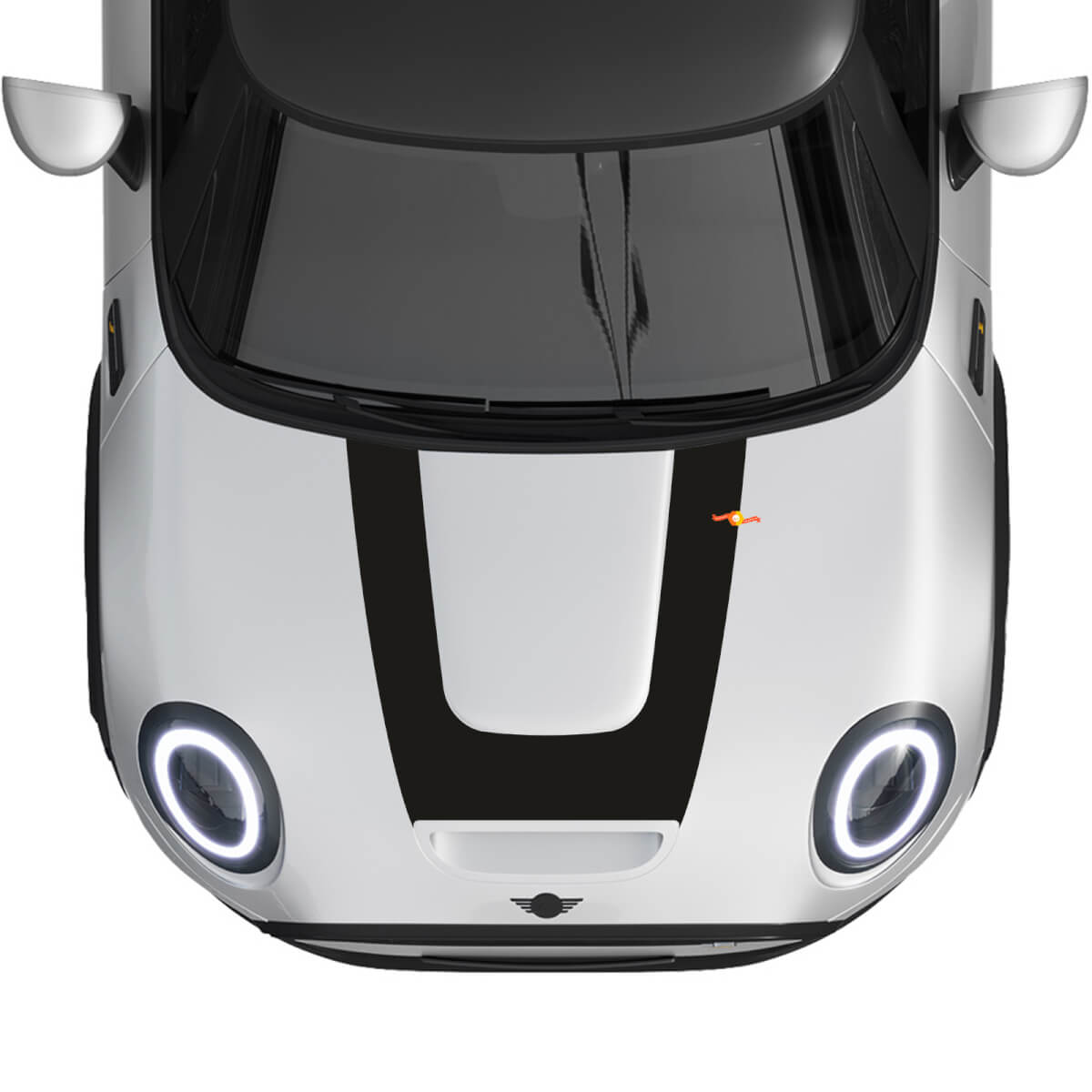 Adesivo in vinile a strisce a forma di U per cofano Rally per MINI Cooper S 2022-2024