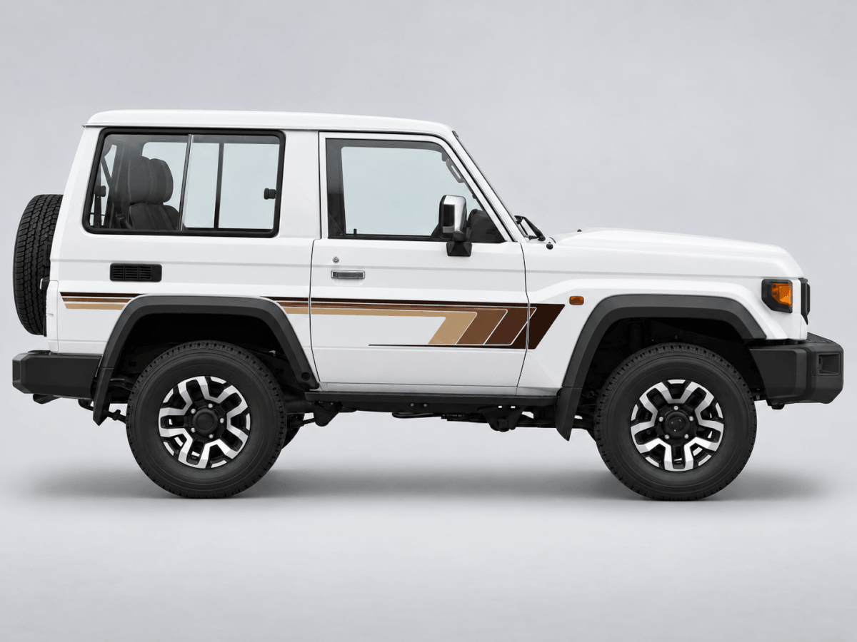 Kit adesivi in vinile a strisce laterali sfumate per Toyota Land Cruiser FJ70 a passo corto