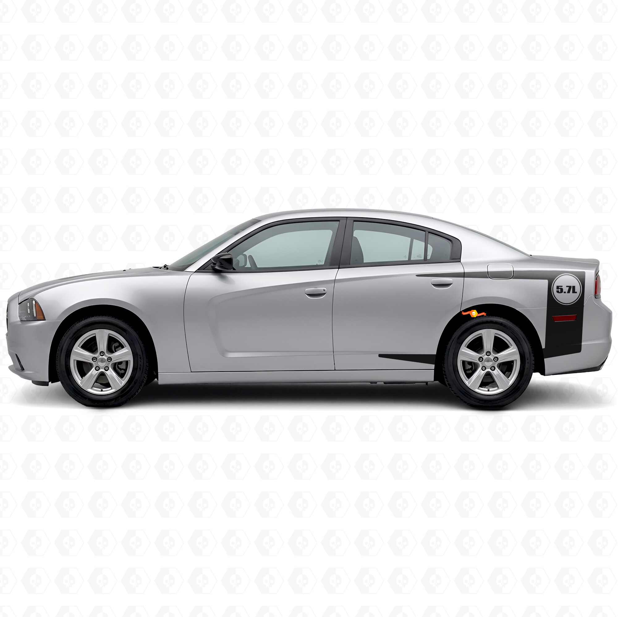 Strisce a banda posteriore 5.7L Adesivo in vinile per fianco letto Dodge Charger 2011-2014