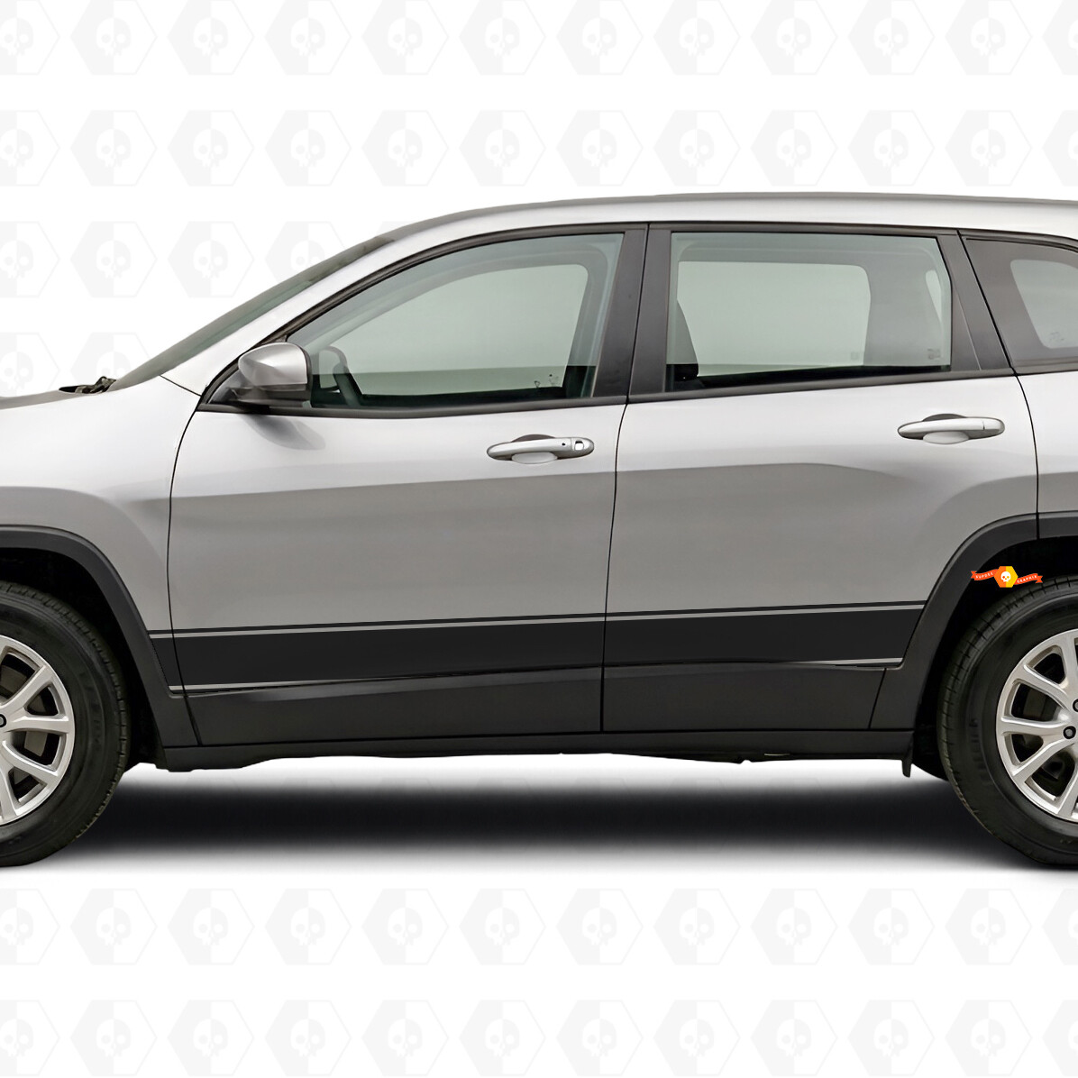 Adesivo in Vinile a Strisce Contorno Laterale per Jeep Cherokee 2014-2023