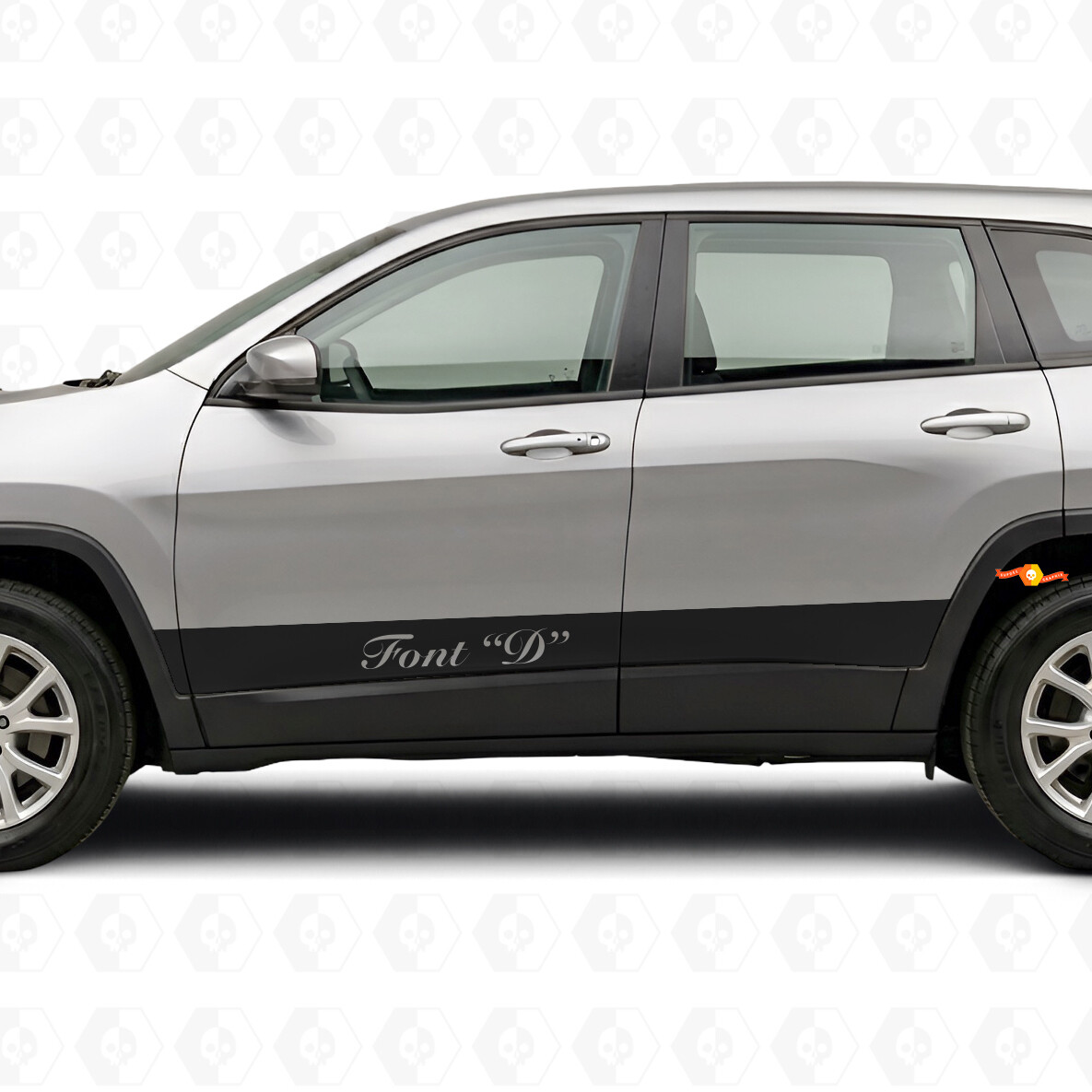 Adesivo Laterale in Vinile con Strisce Dritte Personalizzate per Jeep Cherokee 2014-2023
