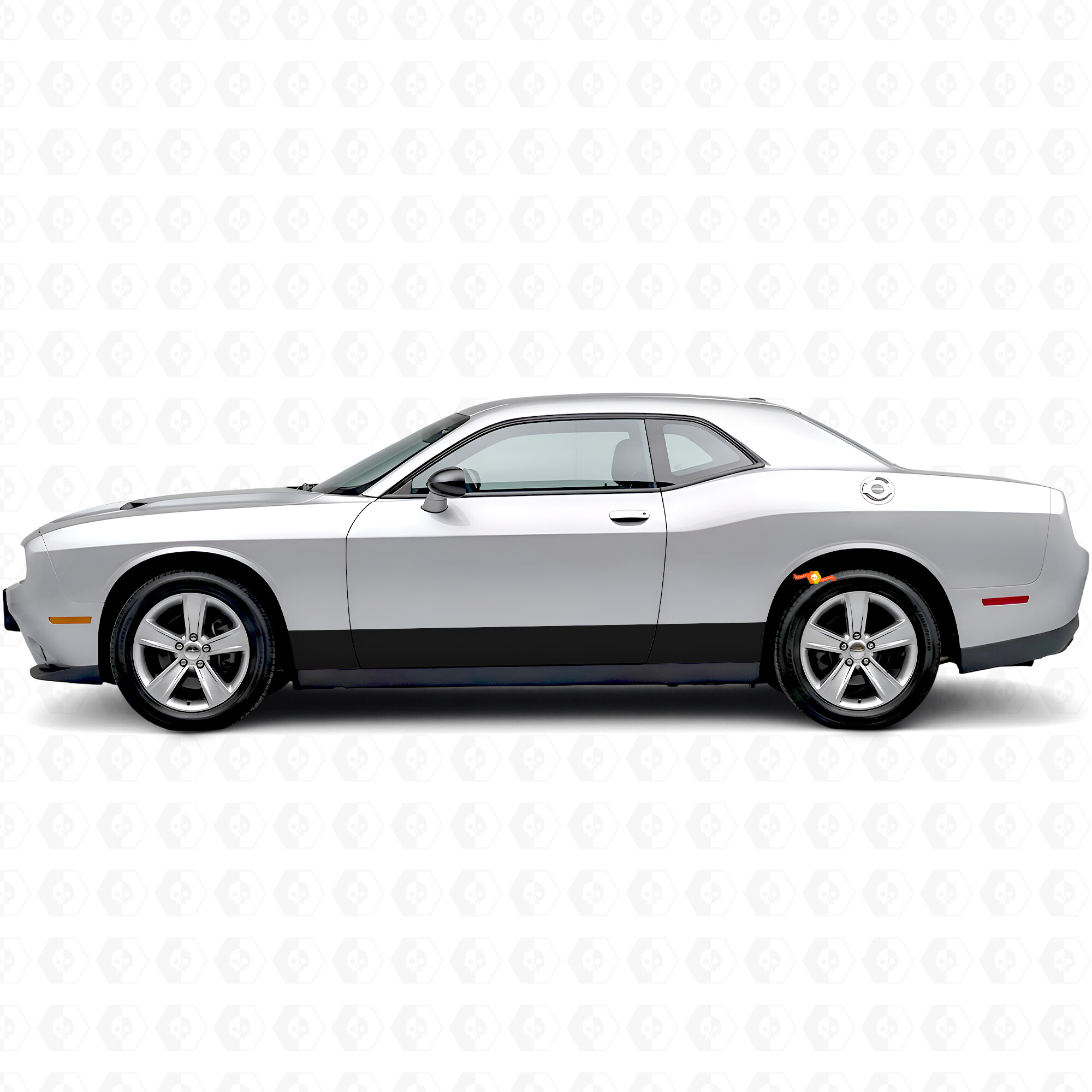 Adesivo in vinile a strisce dritte per minigonne per Dodge Challenger