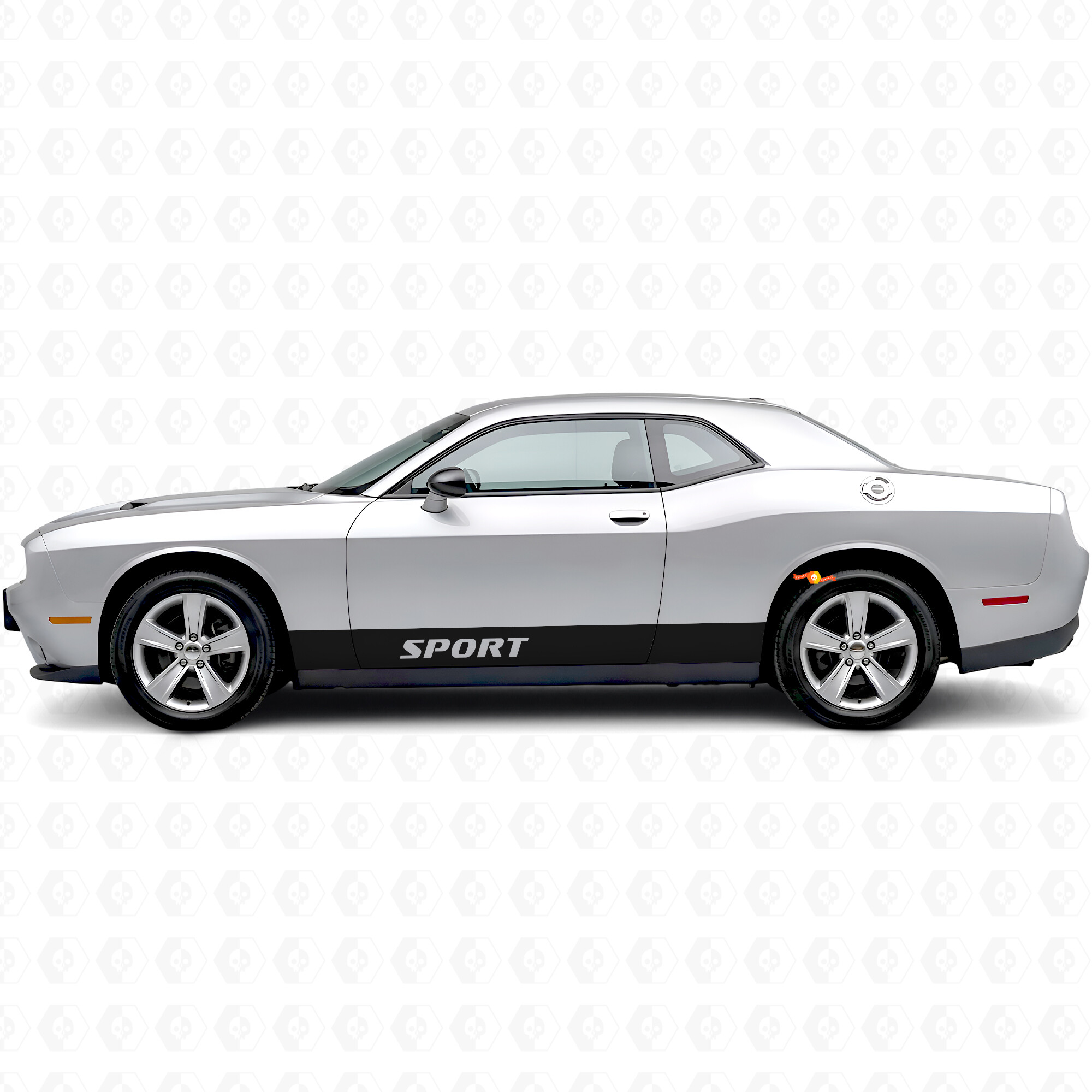 Strisce Laterali Sottili Sportive Adesive in Vinile per Dodge Challenger