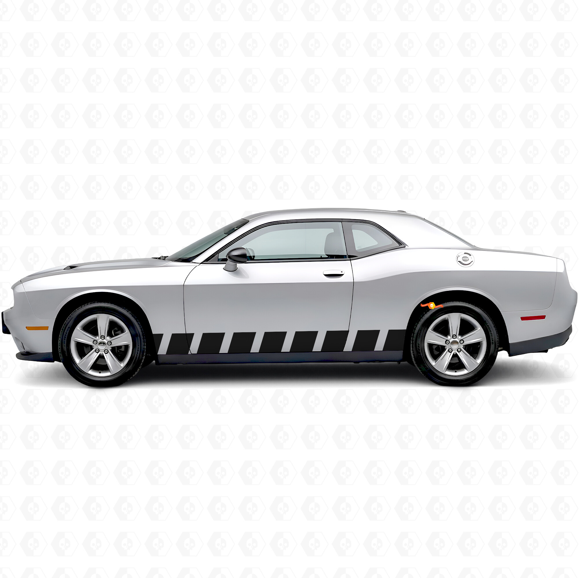 Adesivo Vinile Laterale a Strisce Stile Blocco per Dodge Challenger