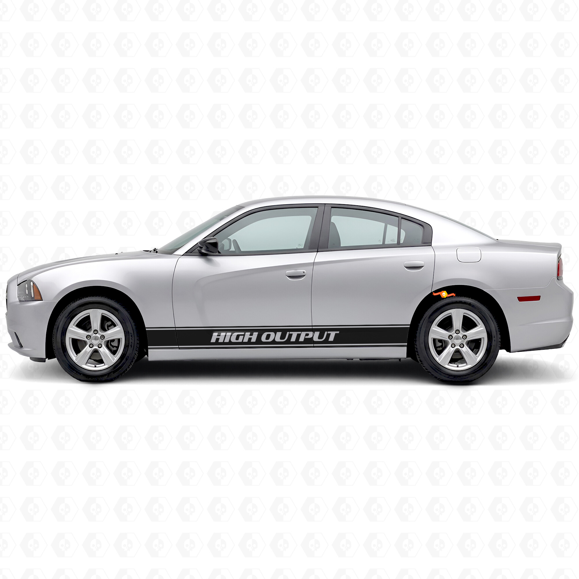 Adesivo in vinile laterale con strisce a contorno ad alta potenza per Dodge Charger 2011-2014