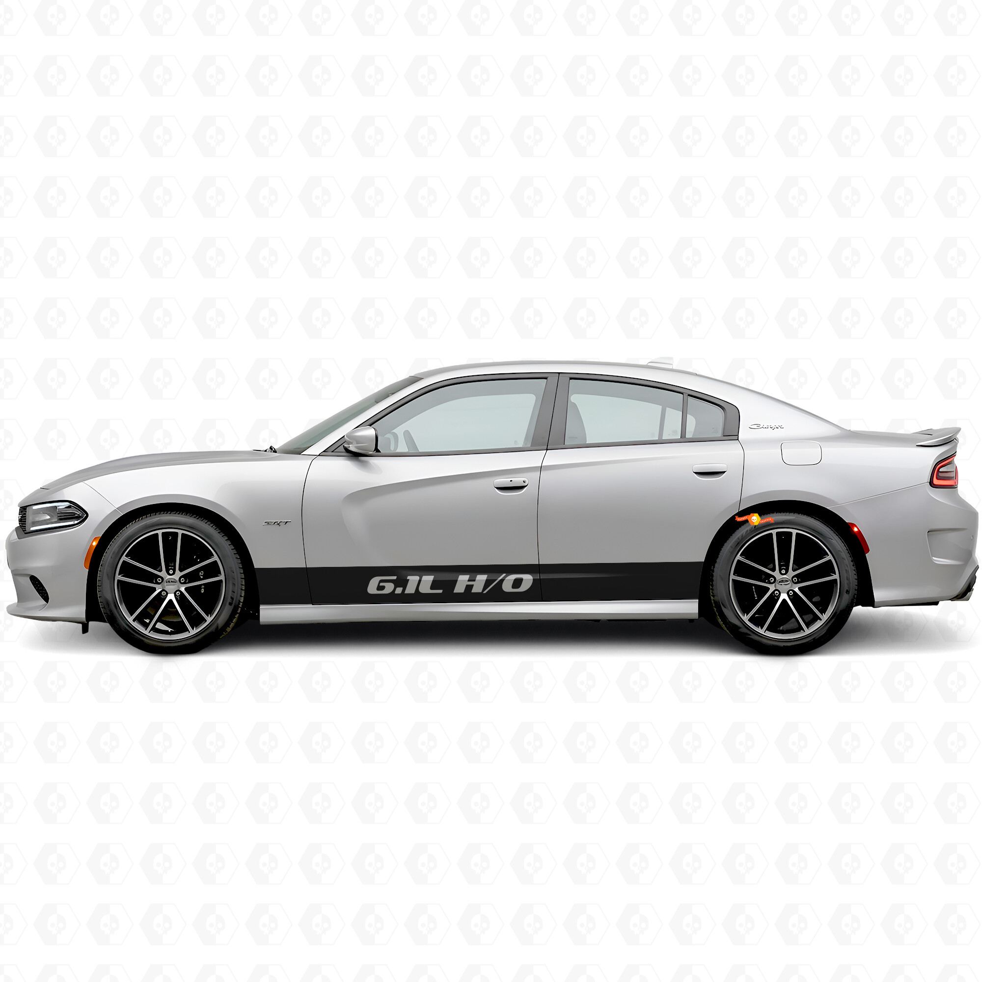 Adesivo in vinile laterale con strisce diritte H/O 6.1L per Dodge Charger 2015-2026