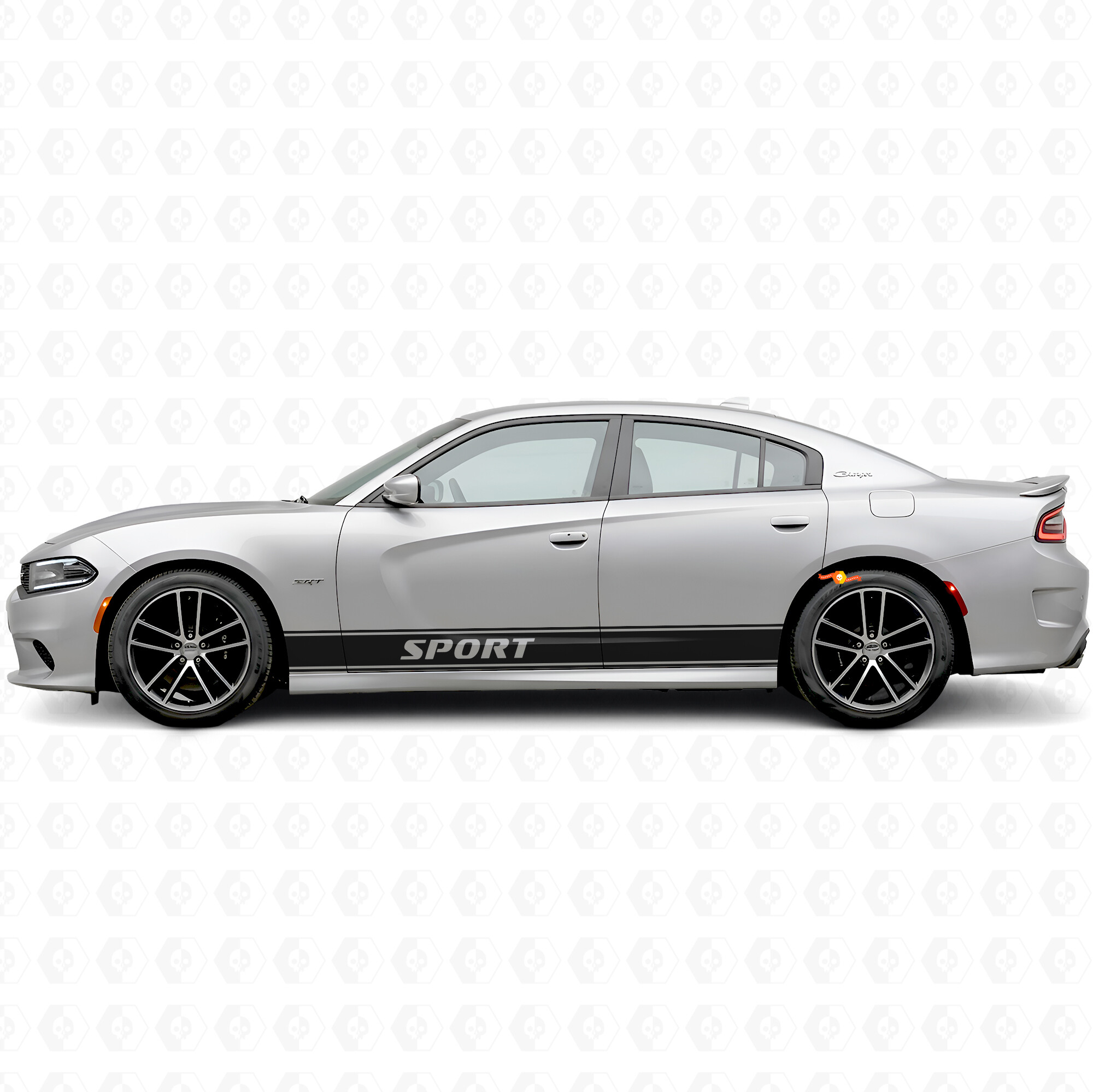 Adesivo Vinile Strisce Laterali Contorno Sport per Dodge Charger 2015-2026