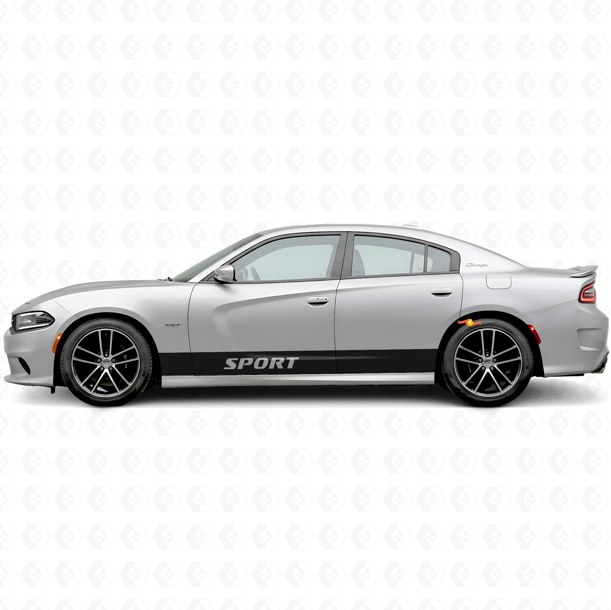 Adesivo Laterale in Vinile con Strisce Sportive Lineari per Dodge Charger 2015-2026