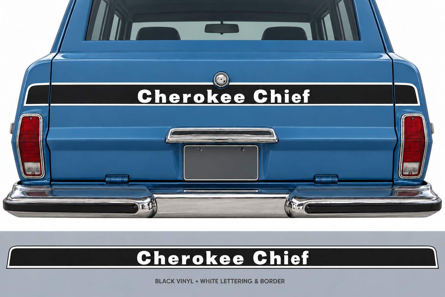 Kit di Adesivi in Vinile con Striscia Posteriore per Portellone Cherokee Chief per Jeep Cherokee 1978