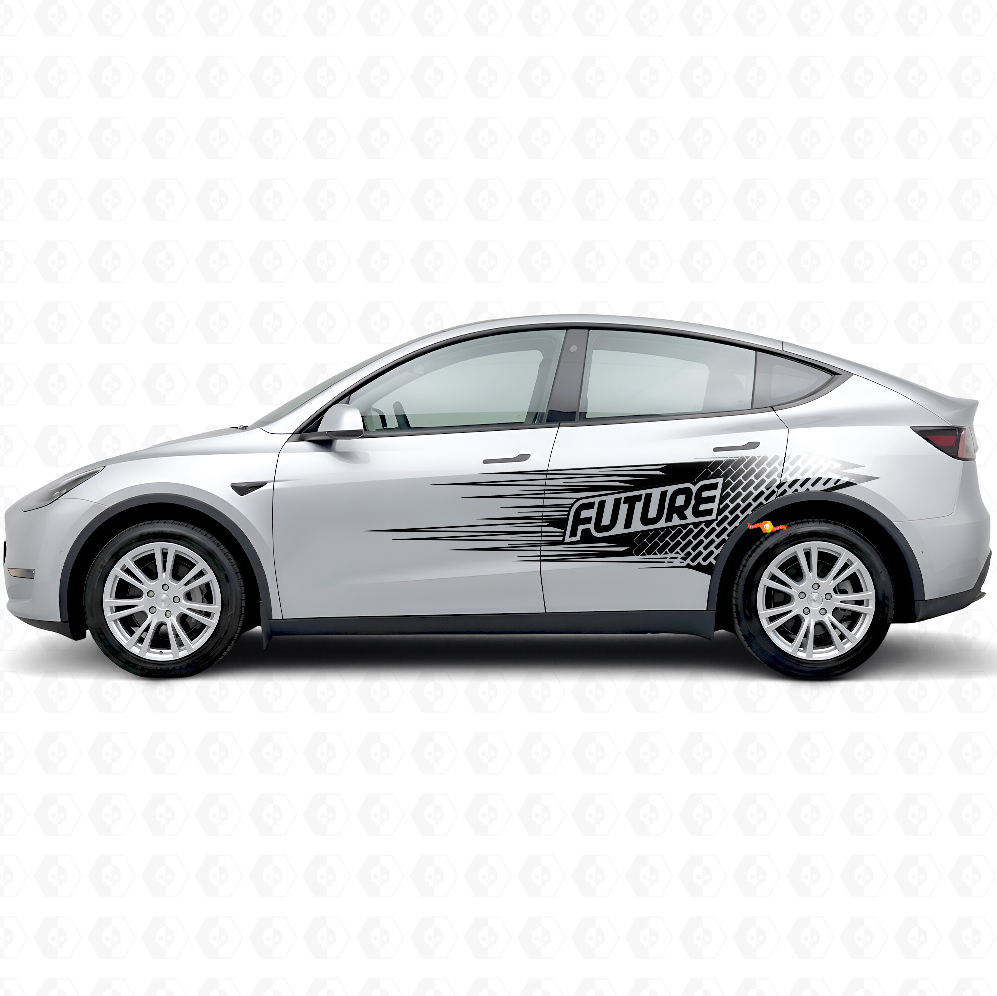 Adesivo in vinile laterale con scritta "Future" in stile elettro per Tesla Model Y