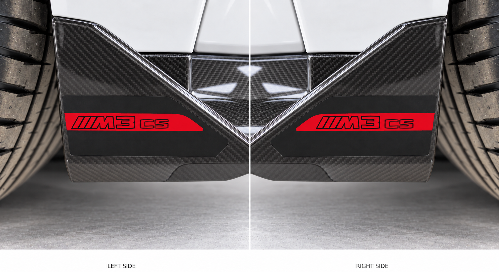 2 pezzi per BMW M3 CS Splitter Anteriore Adesivo in Vinile Coppia per BMW M3 CS 2024