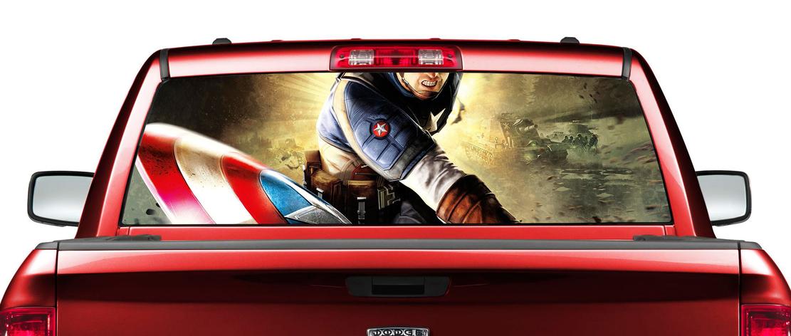 Adesivo per finestrino posteriore Captain America per pick-up SUV