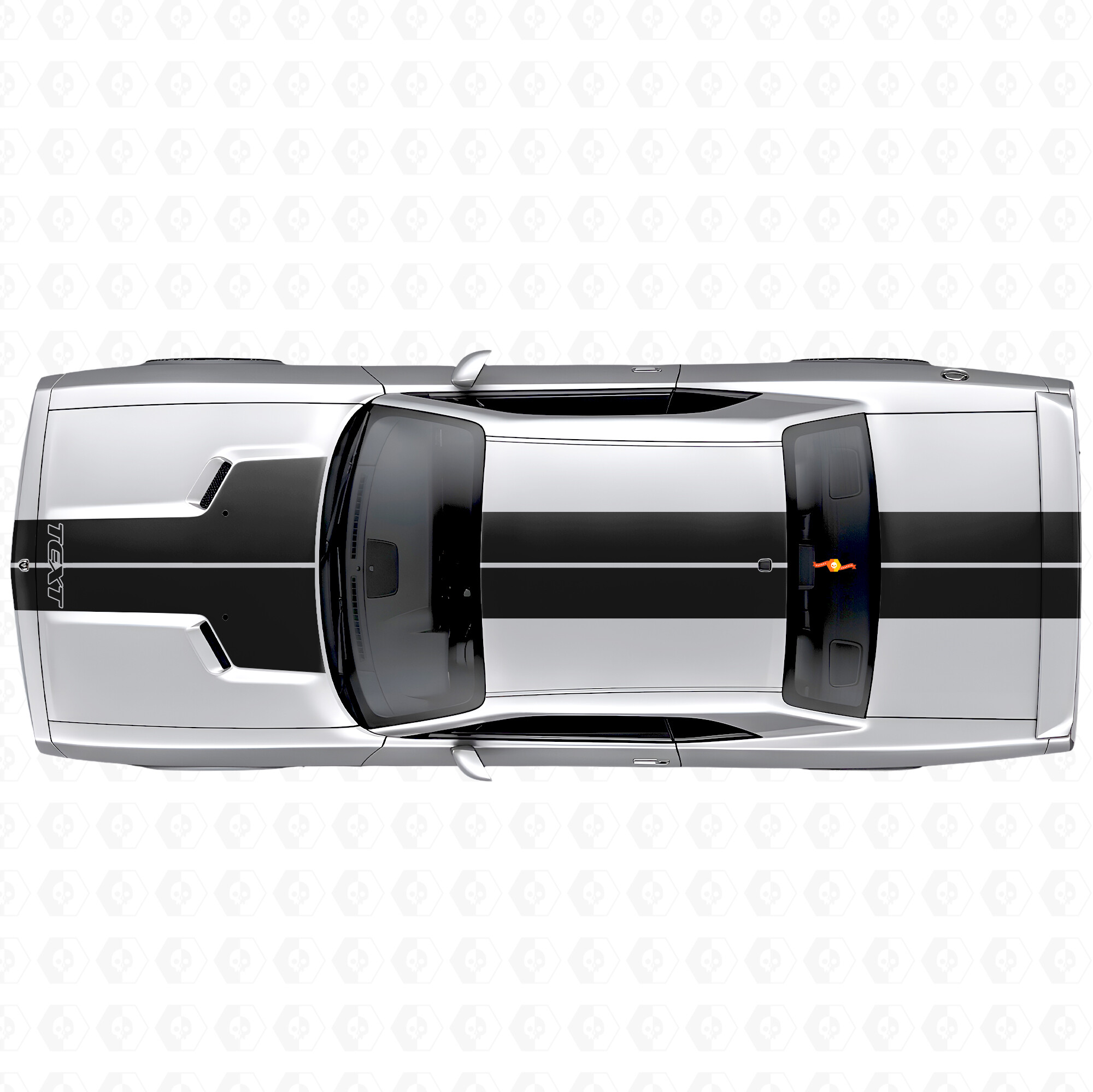 Adesivo Vinile Doppia Striscia Personalizzata Cofano Tetto Bagagliaio per Dodge Challenger 2008-2014