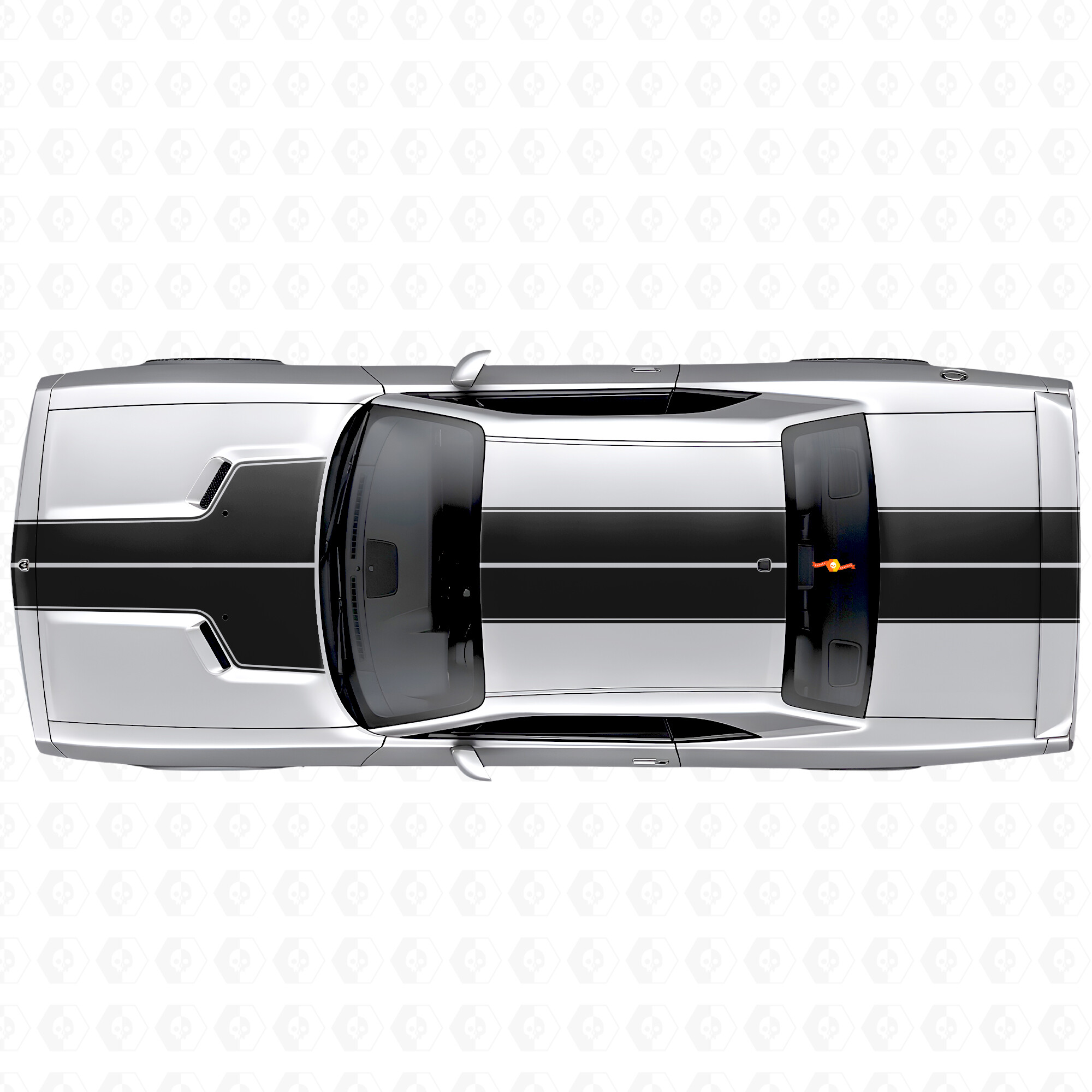 Adesivo in Vinile a Doppia Linea Contorno per Cofano, Tetto e Bagagliaio per Dodge Challenger 2008-2014