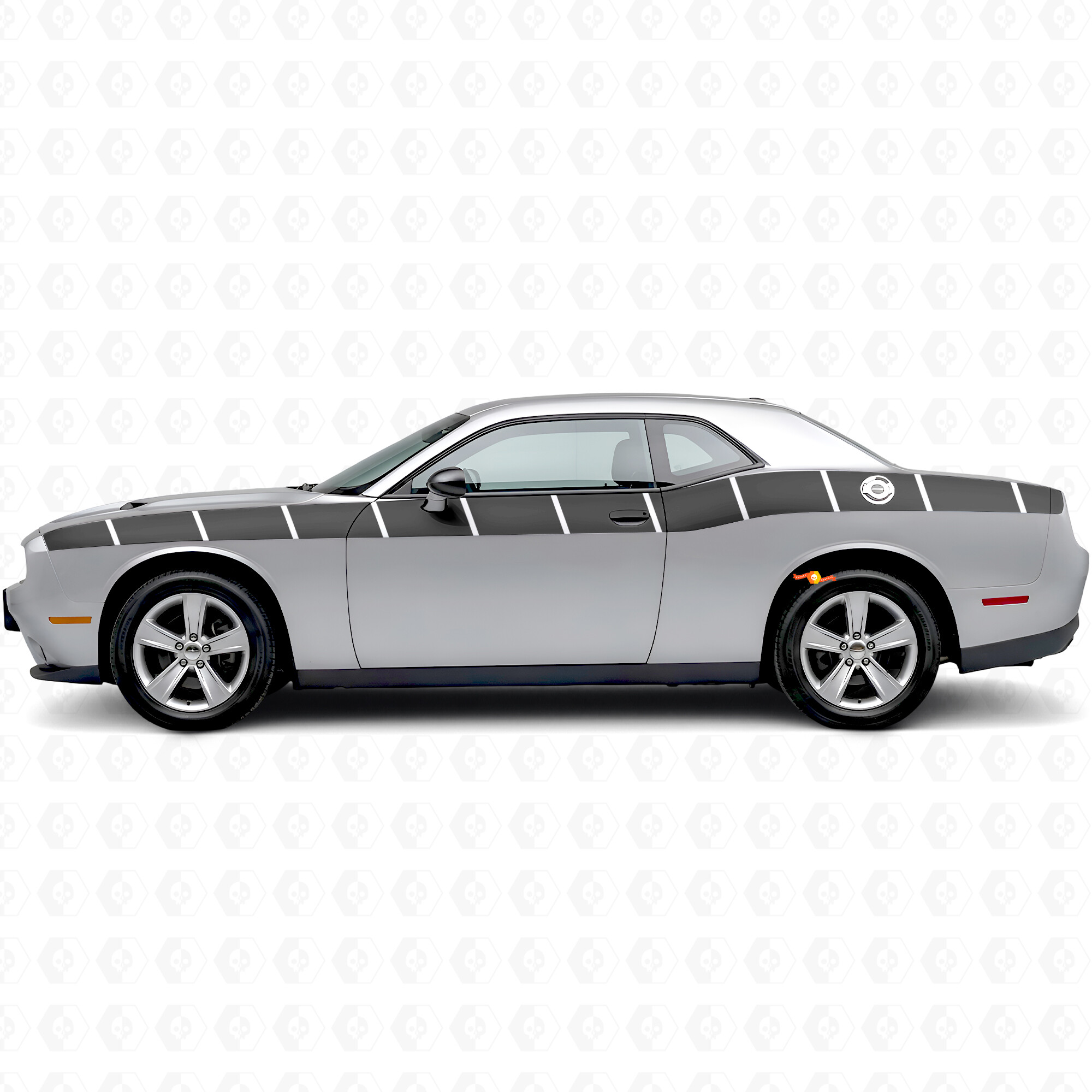 Adesivo in Vinile a Strisce Laterali Stile Strobo per Dodge Challenger