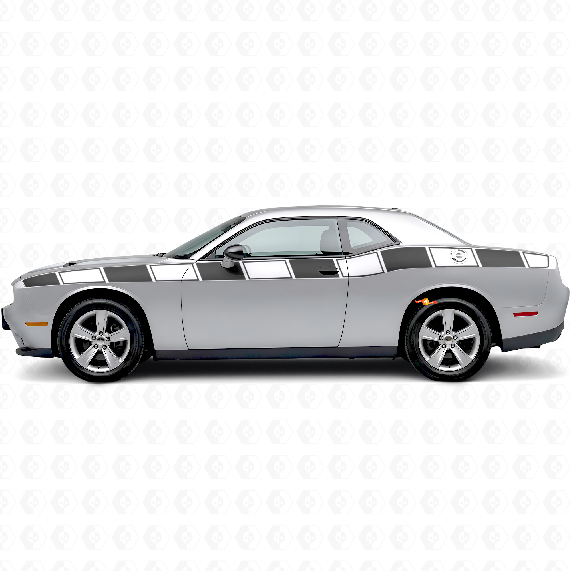 Strisce Grafiche Strobo Adesivo Laterale in Vinile per Dodge Challenger