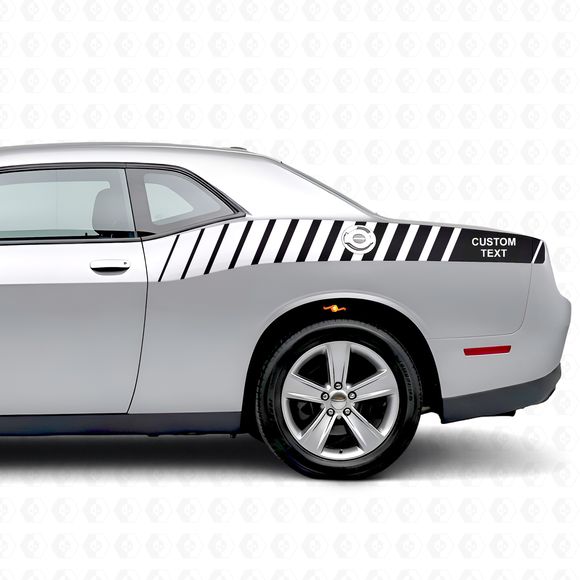 Adesivo Vinile Personalizzato a Strisce Strobo per Fianco Letto per Dodge Challenger