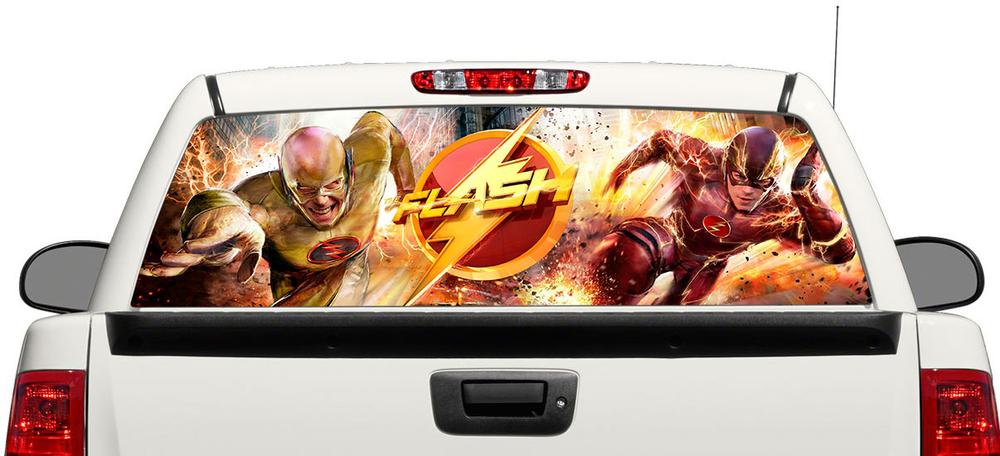 Adesivo in Vinile per Finestrino Posteriore Flash e Reverse-Flash DC Comics per Camion