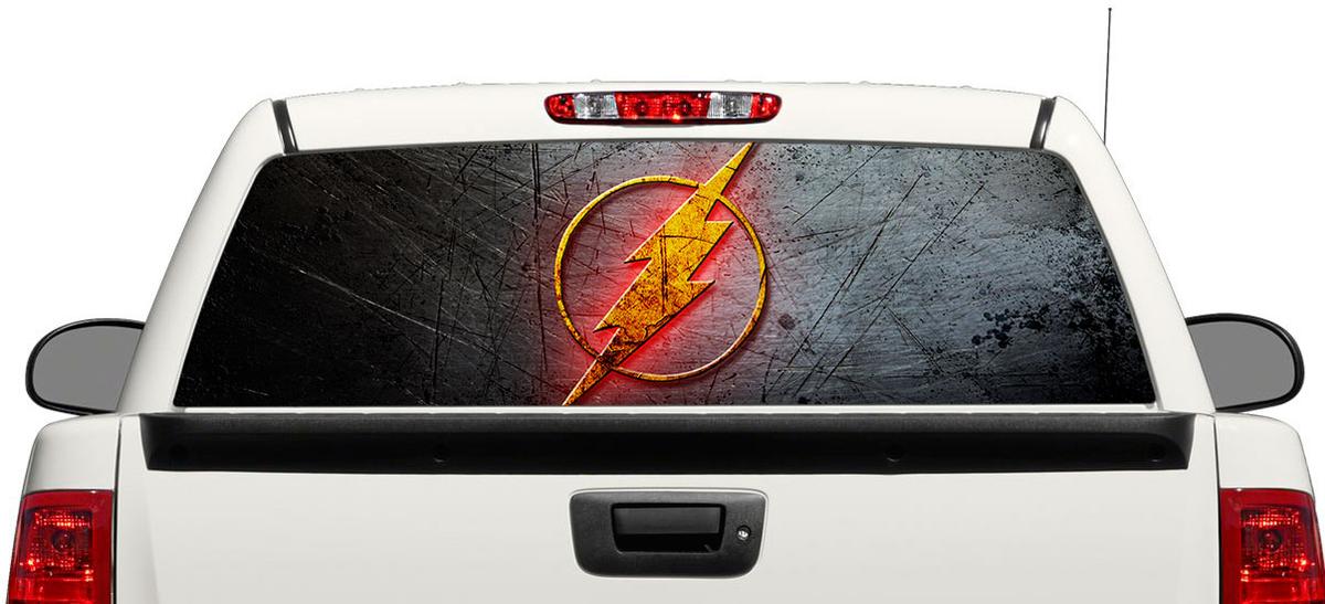 Adesivo in Vinile Logo Flash DC Comics per Finestrino Posteriore di Pick-up e SUV