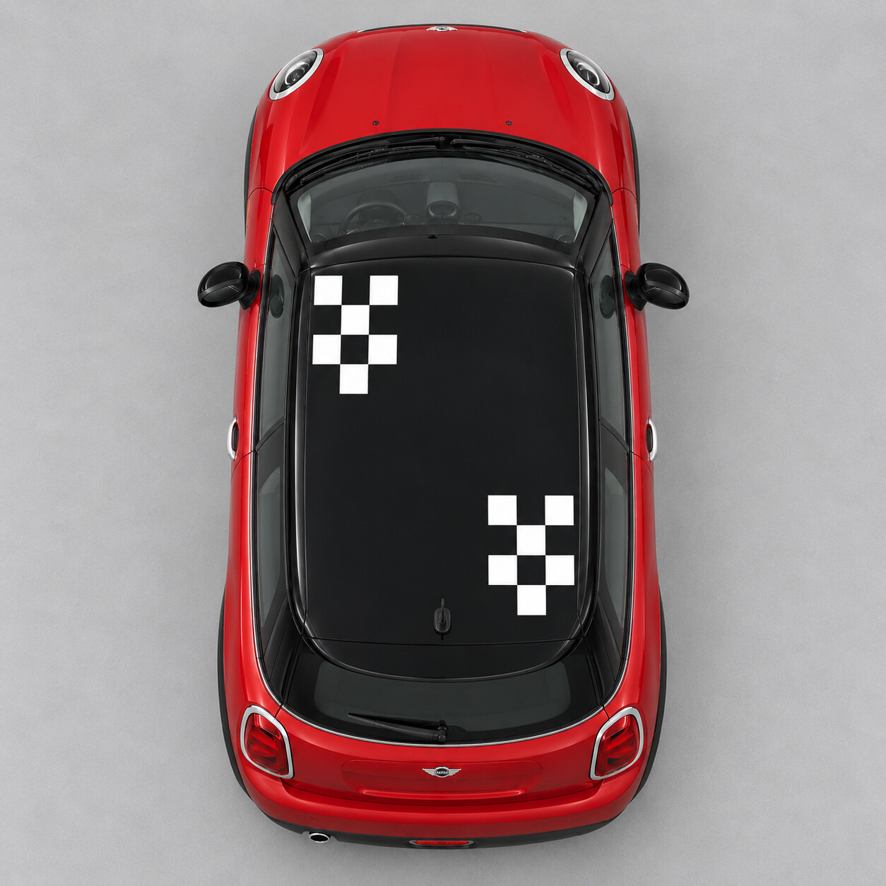 Adesivo in Vinile per Tetto con Angoli a Scacchiera per MINI Cooper 2014