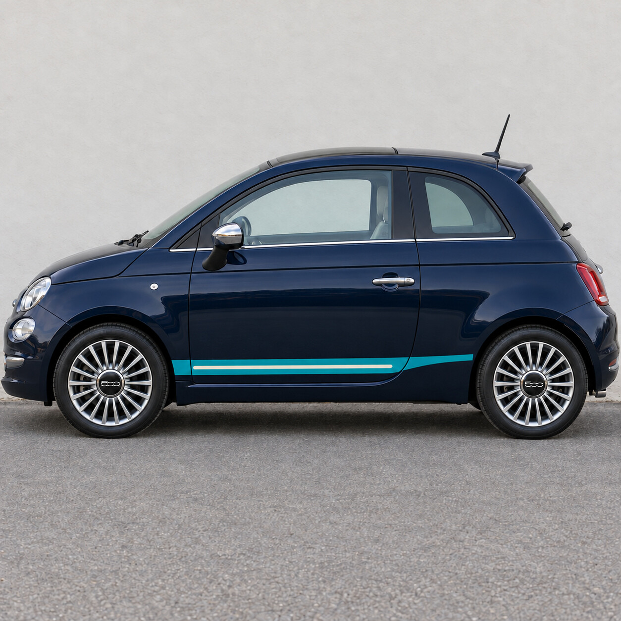 Adesivo Vinile Laterale Inserto Linea d'Acqua per Fiat 500 Tipo 312 Restyling 2015-2024