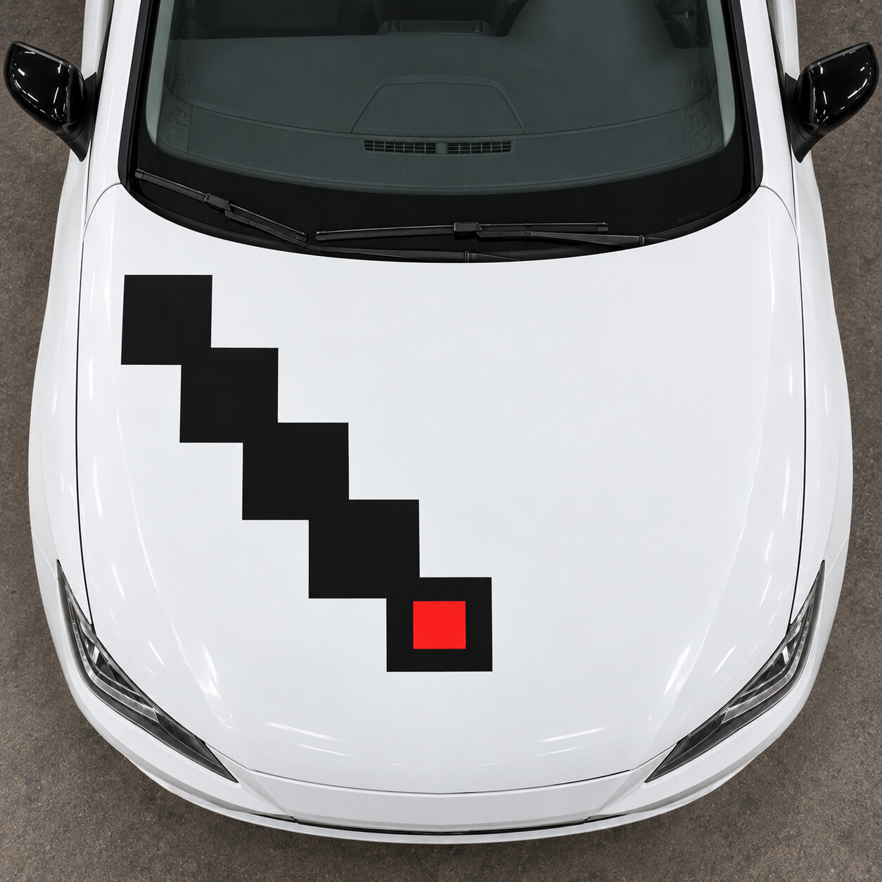 Adesivo in vinile a scacchi per cofano scala per SEAT Ibiza Cupra SC 2015-2017