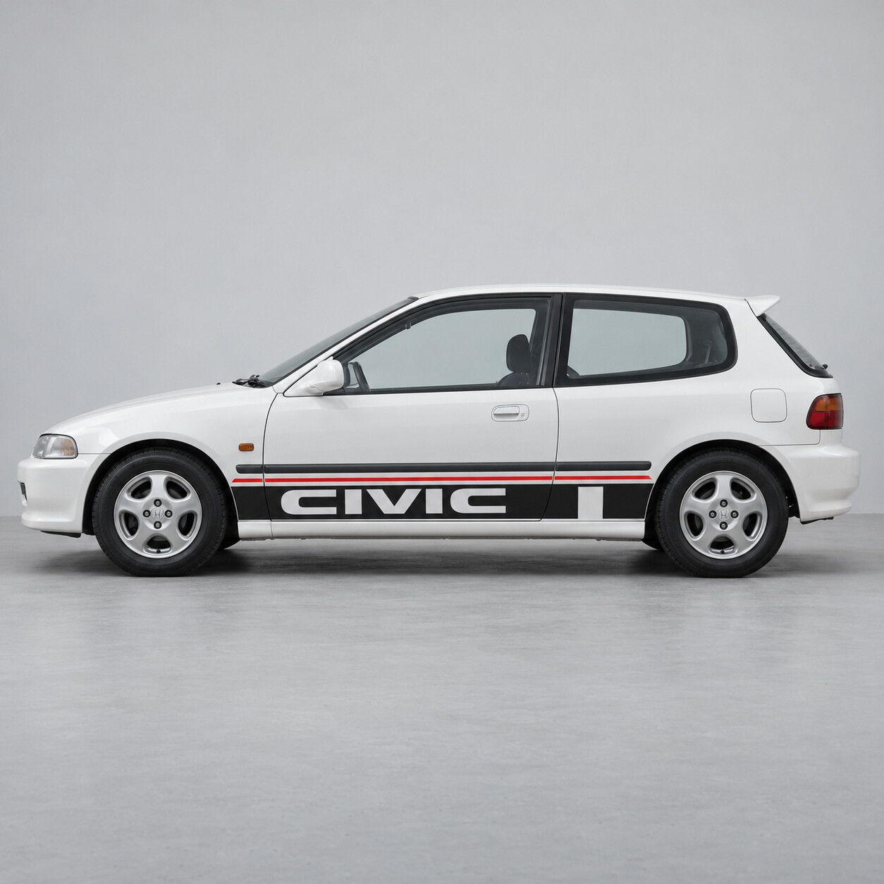 Adesivo in Vinile Laterale Tipo Scanalato Largo per Honda Civic EG Hatchback 1991-1995
