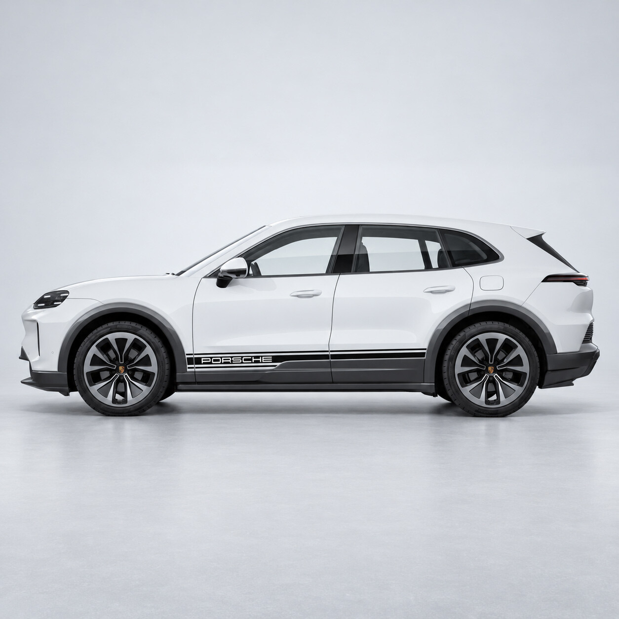 Adesivo in Vinile a Strisce Marchiato per Modanatura Laterale Porsche Cayenne Elettrico