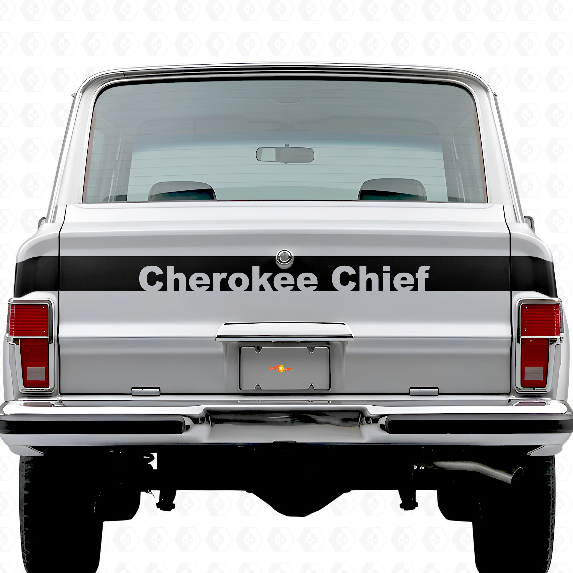 Adesivo in vinile con striscia Cherokee Chief per portellone Jeep Cherokee 1981-83