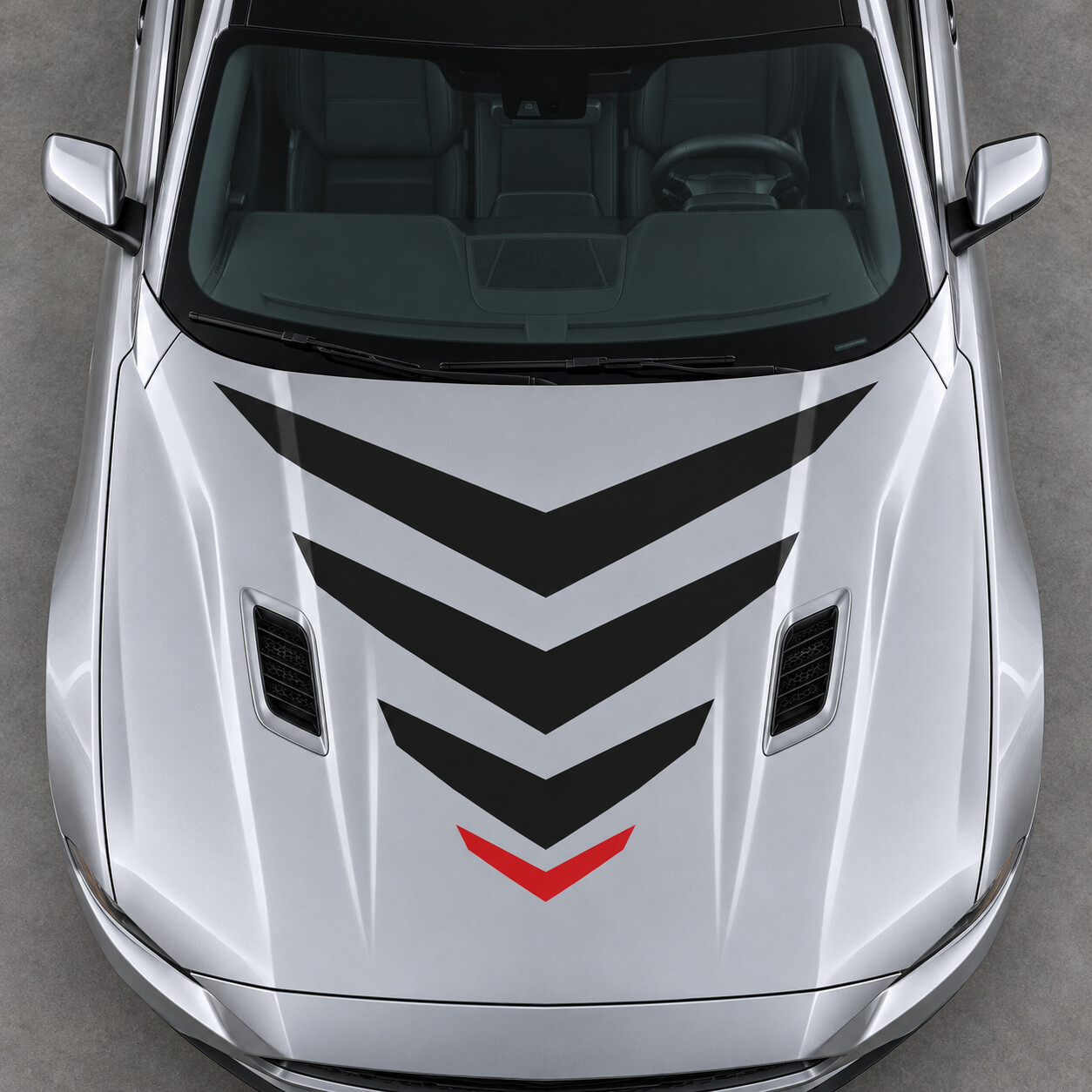 Adesivo Vinile Cofano Sonic Chevron Mach 1 per Ford Mustang 2021