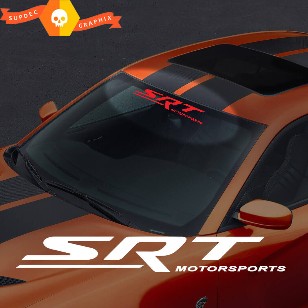 Adesivo in Vinile a Striscia per Parabrezza SRT Motorsports per Dodge Challenger Charger