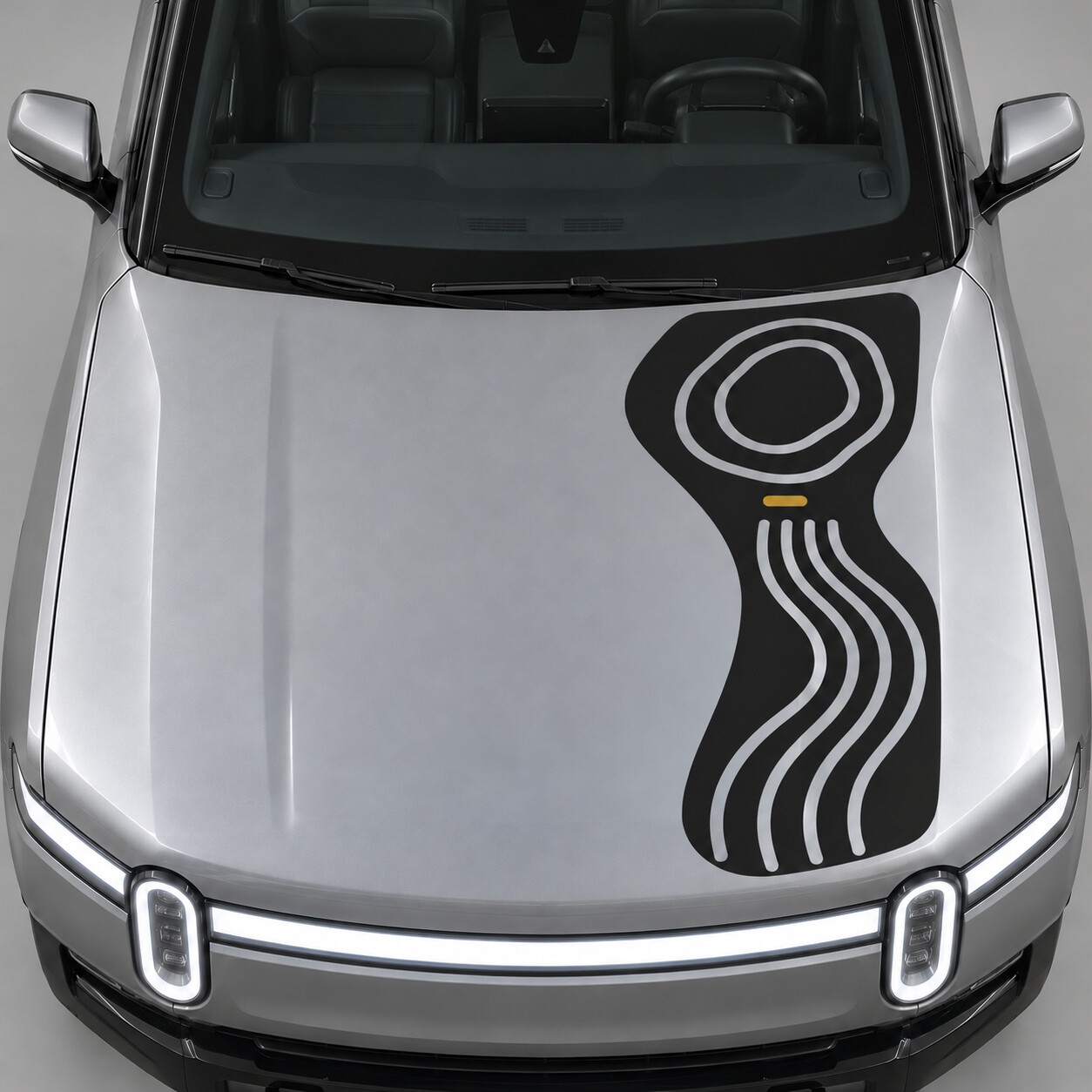 Adesivo in Vinile Contorno Spina Cappuccio per Rivian R1T 2022