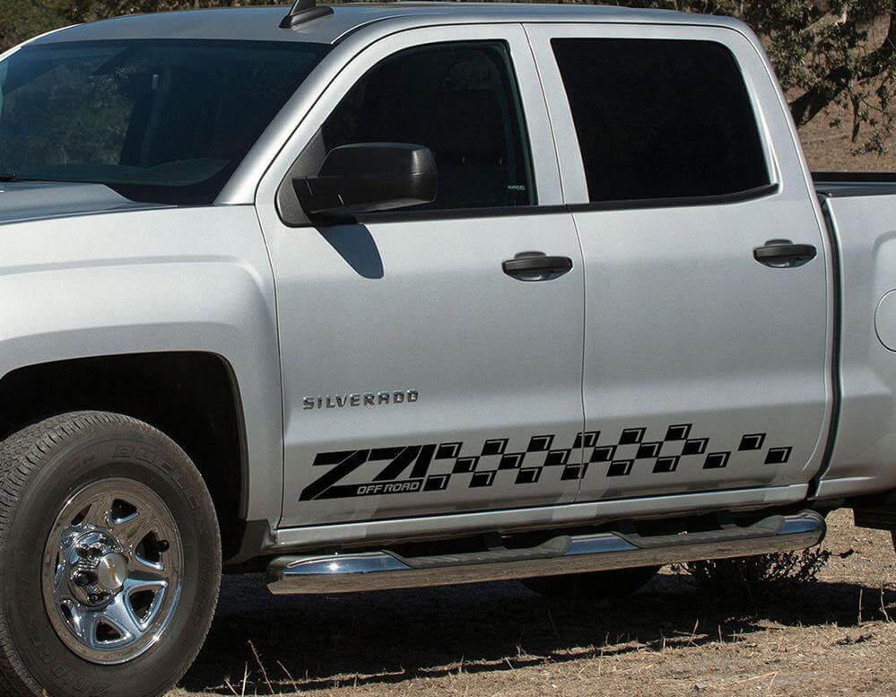 Adesivo decorativo strisce laterali Chevrolet Silverado Z71 pannello porta 2