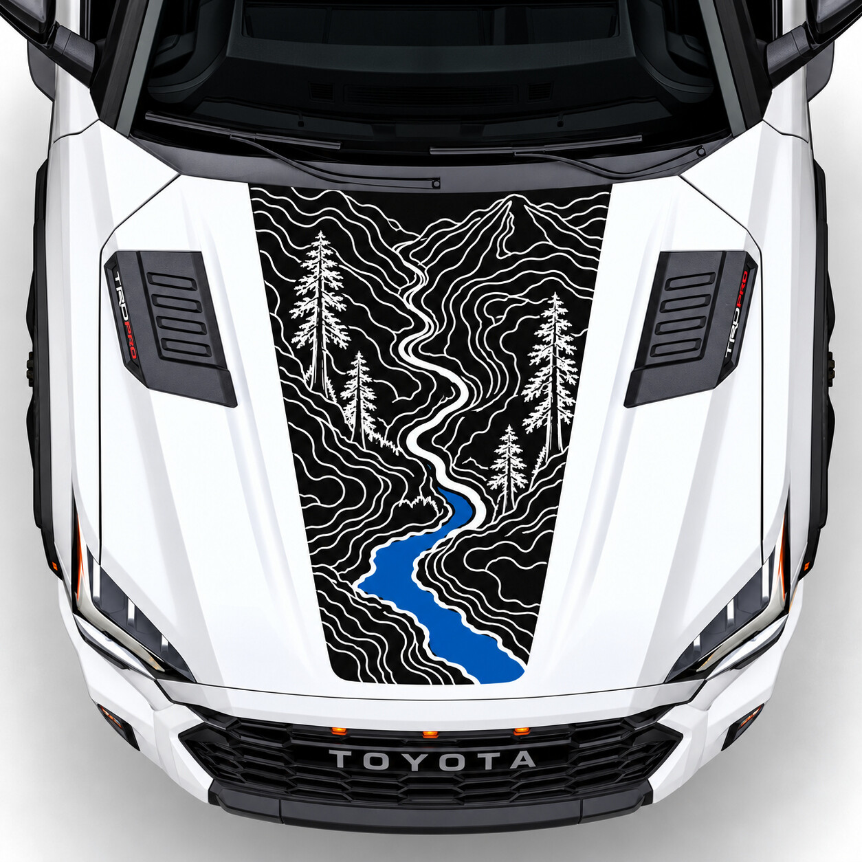 Adesivo in vinile decalco cofano TRD Pro Forest River per Toyota Sequoia III (XK80) 2022-presente