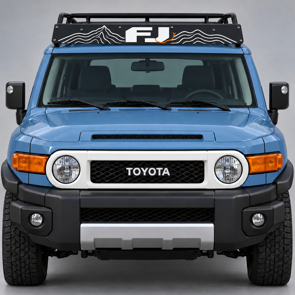 Adesivo in vinile paravento per portapacchi da tetto Contour Horizon per Toyota FJ Cruiser 2014