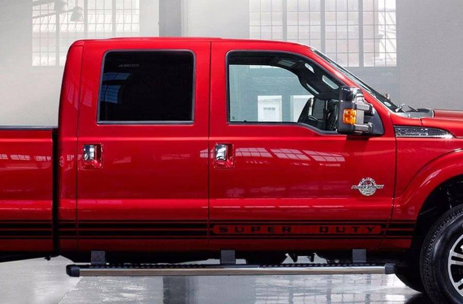 Coppia adesivi per decalcomanie a strisce laterali con grafica in stile Musclecarmodel Musclecar F250 Super Duty